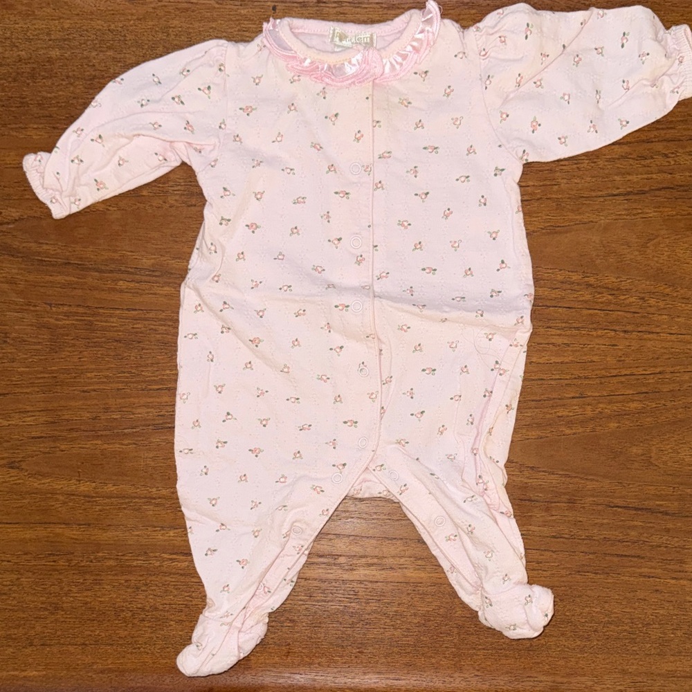 🇨🇦 made Petit Lem Pink Floral Kids Footie